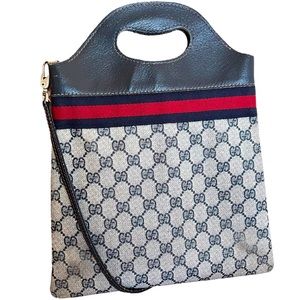 Rare Vintage GUCCI GG Monogram Tote Bag Purse Luxury Designer 